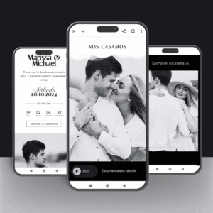 Invitación Web Interactiva de Boda – Diseño Black and White (Blanco y Negro) Elegante